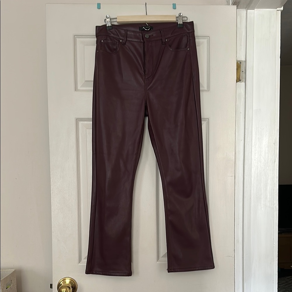 Ann Taylor Plum Leather Trousers